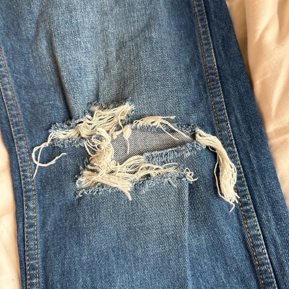 RE/DONE midwash distressed 90s high rise loose fitting straight leg jeans - Picture 5 of 10